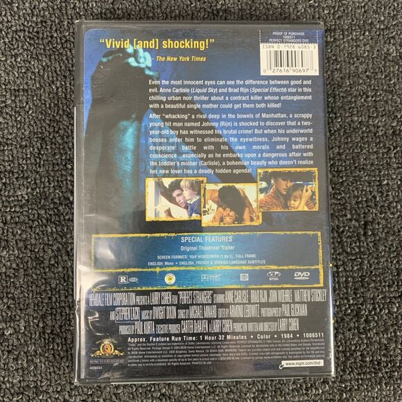 Perfect Strangers (DVD, 2004) 1984 Larry Cohen Thriller Brand New Sealed - Picture 2 of 2